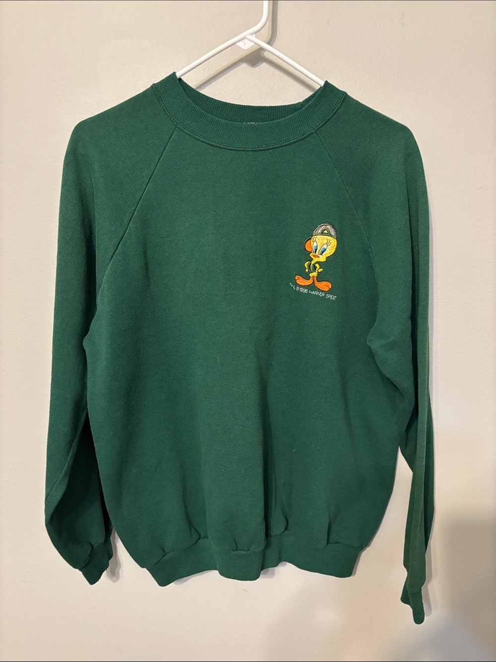 Vintage Green Tweety Graphic Crewneck Sweatshirt - Womens